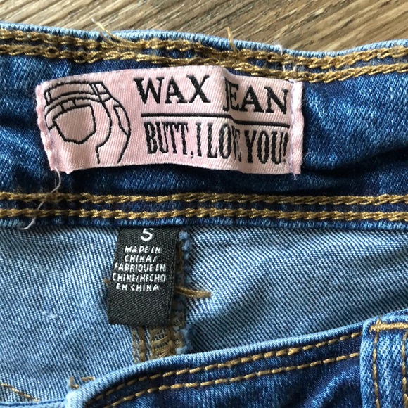 Wax Jean Pants & Jumpsuits Wax Jean Distressed Stretch Denim Capris